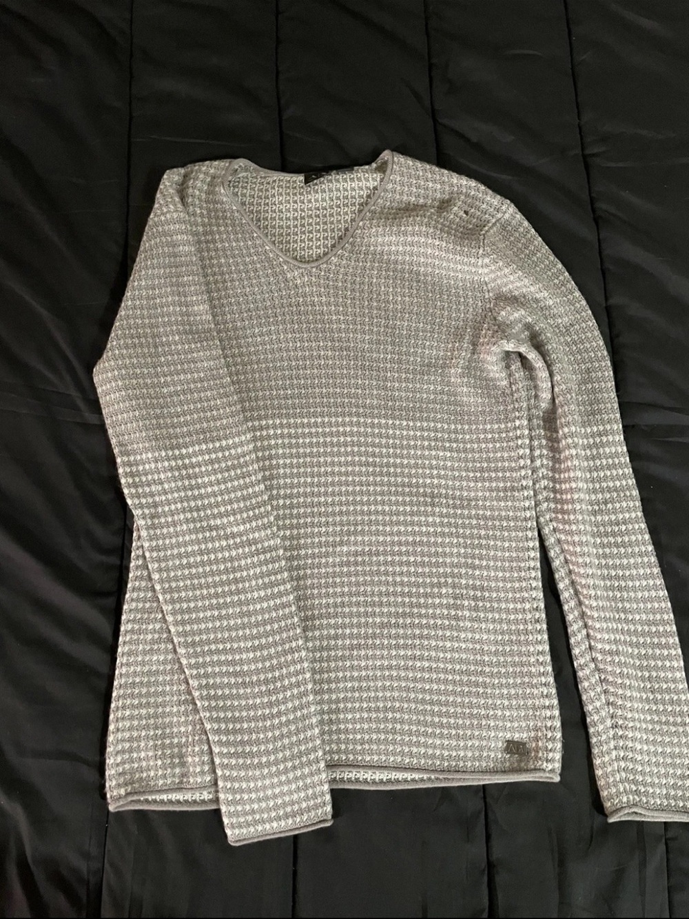 A/X Armani Exchange Deep V Neck Men's Waffle Knit Sweater sz Large